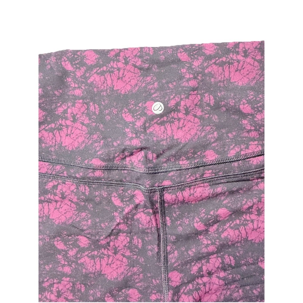 Athletic Works Womens Print‎ High Waist Leggings Black Burgundy Size S